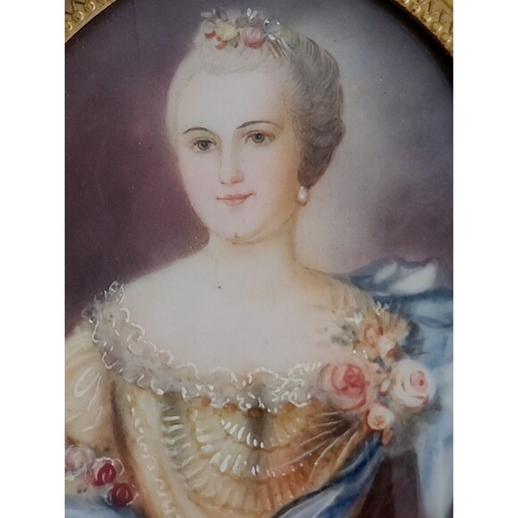 Signed MEY Antique Austrian Royalty Miniature Portrait Hand Painting Framed - Picture 6 of 12